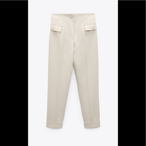 Zara EUC Cream Ankle Cropped Pants - Picture 8 of 11